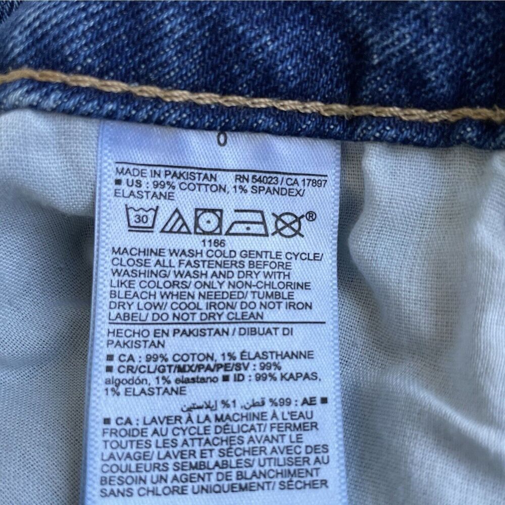 OLD NAVY Jeans Womens 0 OG Straight High Rise Button Fly Medium Wash Distressed - Picture 10 of 10